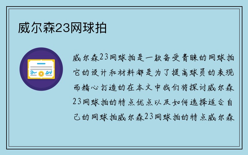 威尔森23网球拍