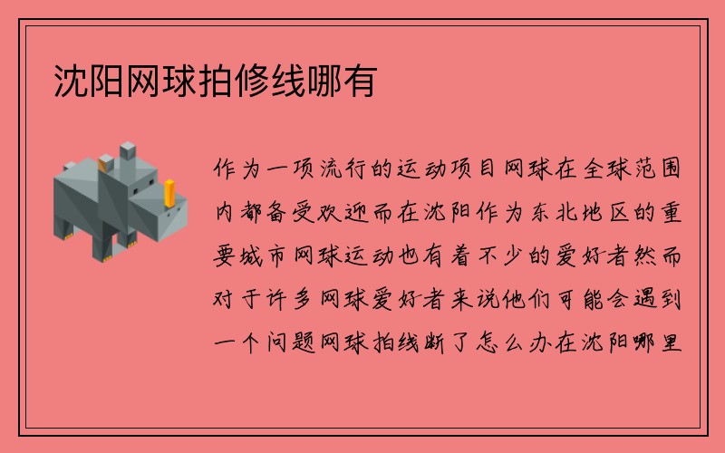 沈阳网球拍修线哪有