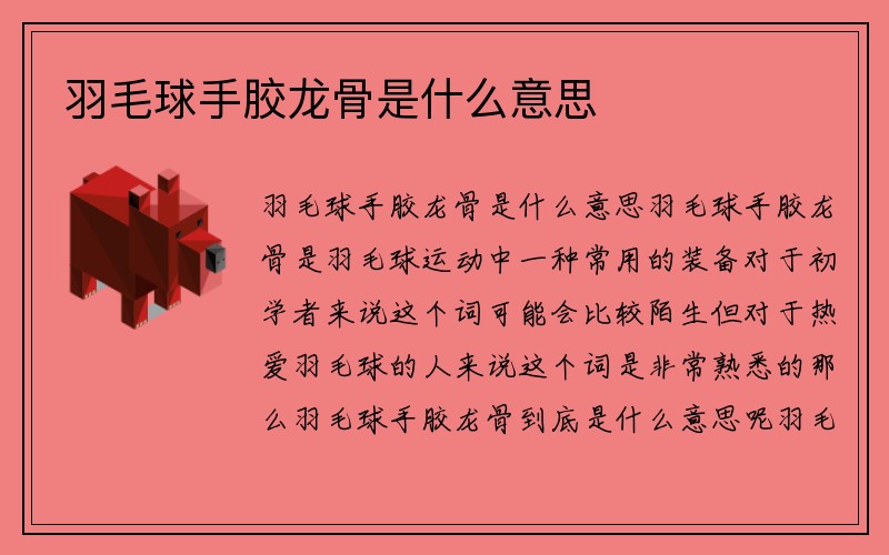 羽毛球手胶龙骨是什么意思