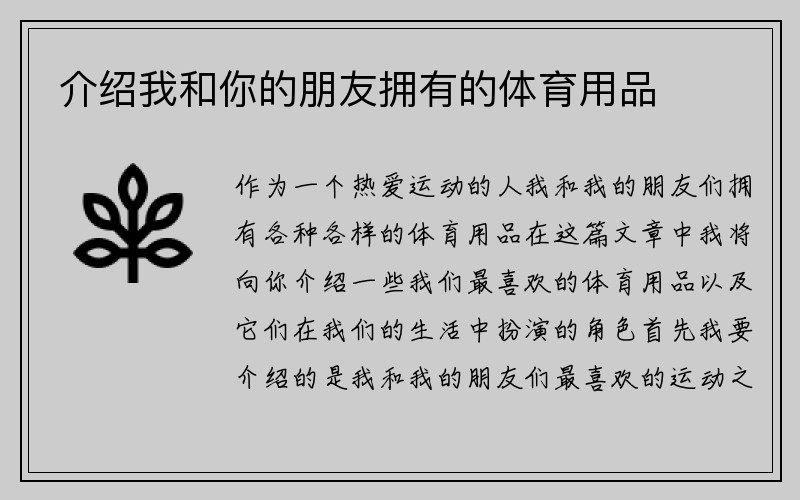 介绍我和你的朋友拥有的体育用品